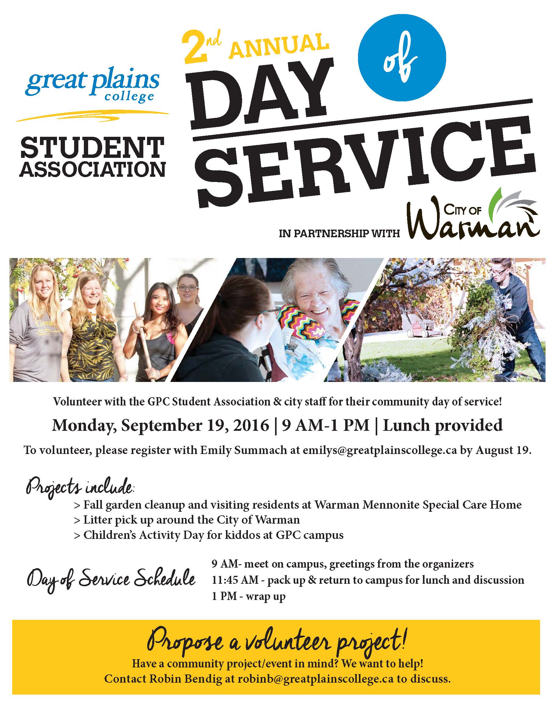 Warman Day of Service poster