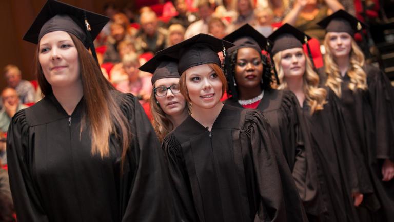 Students at graduation