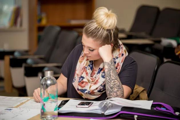 student studying