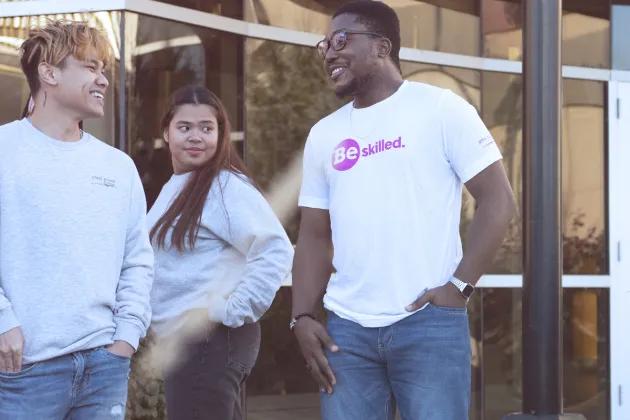 students outside