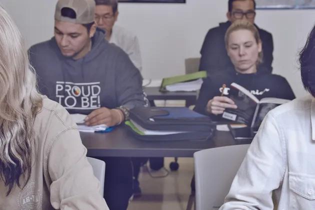 Teacher helping a student